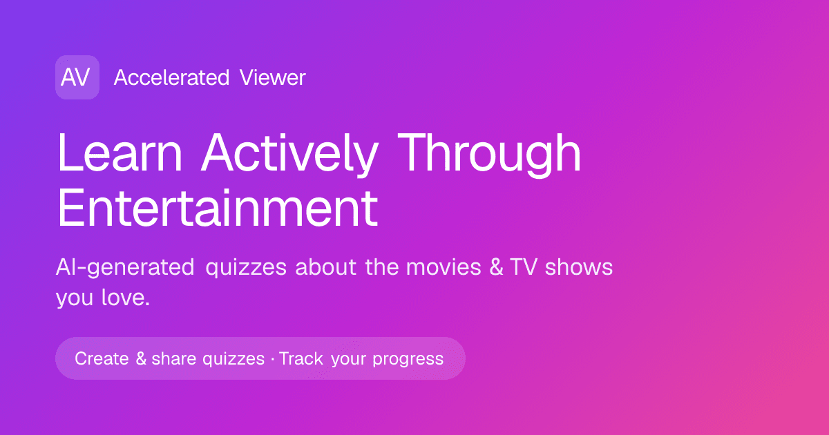 Accelerated Viewer movie and television quiz platform